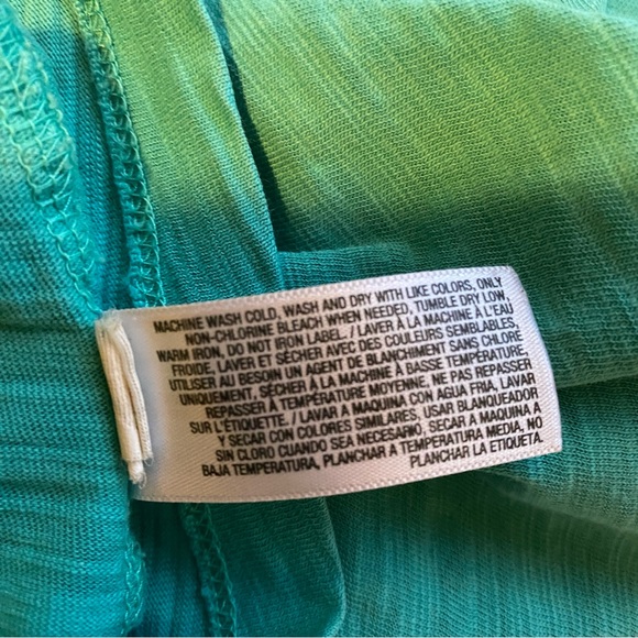 OLD NAVY Turquoise 100% Cotton V-Neck Short Sleeve Tee Soft Girl E-Girl Size M - Picture 6 of 8